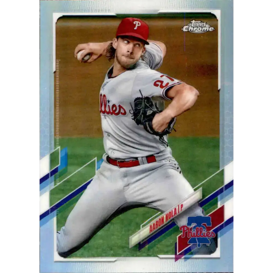 2021 Topps Chrome Refractor #46 Aaron Nola NM/MT Philadelphia Phillies Baseball Card - Baseball Card Single