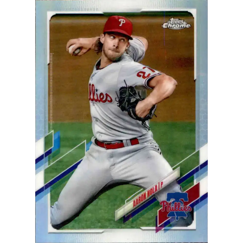 2021 Topps Chrome Refractor #46 Aaron Nola NM/MT Philadelphia Phillies Baseball Card - Baseball Card Single