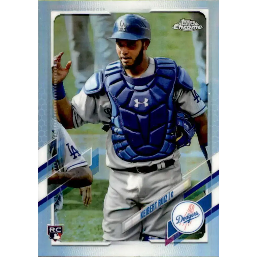 2021 Topps Chrome Refractor #5 Keibert Ruiz NM/MT RC Rookie Los Angeles Dodgers Baseball Card - Baseball Card Single