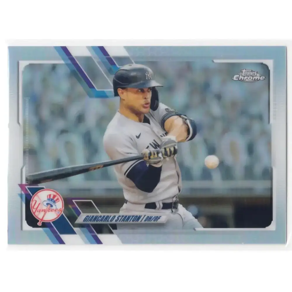 2021 Topps Chrome Refractor #54 Giancarlo Stanton NM/MT New York Yankees Baseball Card - Baseball Card Single