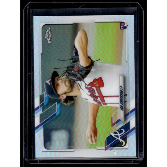 2021 Topps Chrome Refractor #6 Ian Anderson NM/MT RC Rookie Atlanta Braves Baseball Card - Baseball Card Single