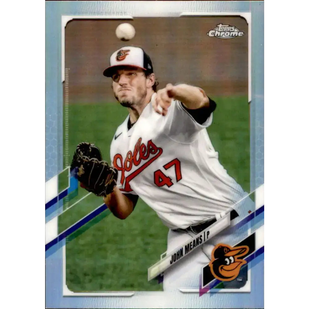 2021 Topps Chrome Refractor #72 John Means NM/MT Baltimore Orioles Baseball Card - Baseball Card Single