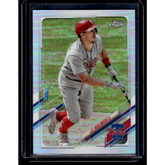 2021 Topps Chrome Refractor #82 J.T. Realmuto NM-MT Philadelphia Phillies Baseball Card  Image 1