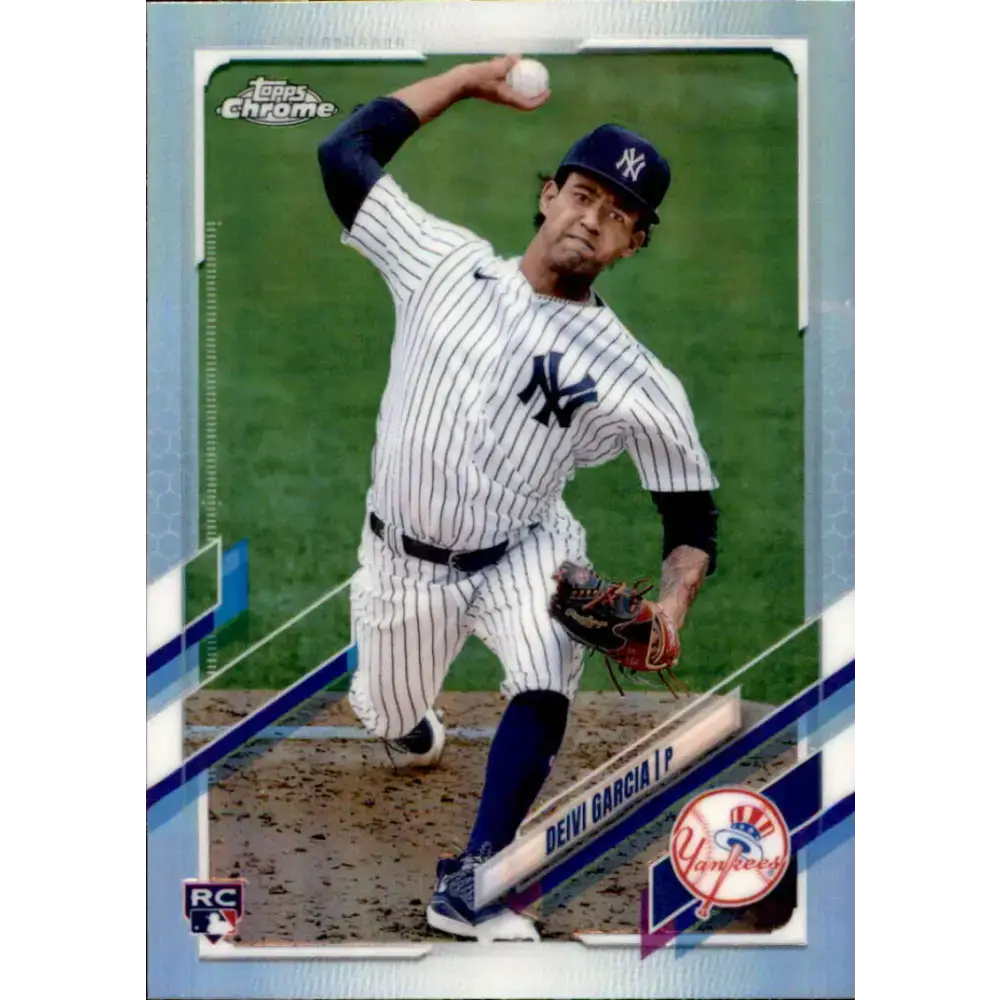 2021 Topps Chrome Refractor #85 Deivi Garcia NM/MT RC Rookie New York Yankees Baseball Card - Baseball Card Single