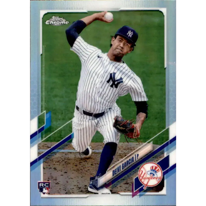 2021 Topps Chrome Refractor #85 Deivi Garcia NM/MT RC Rookie New York Yankees Baseball Card - Baseball Card Single