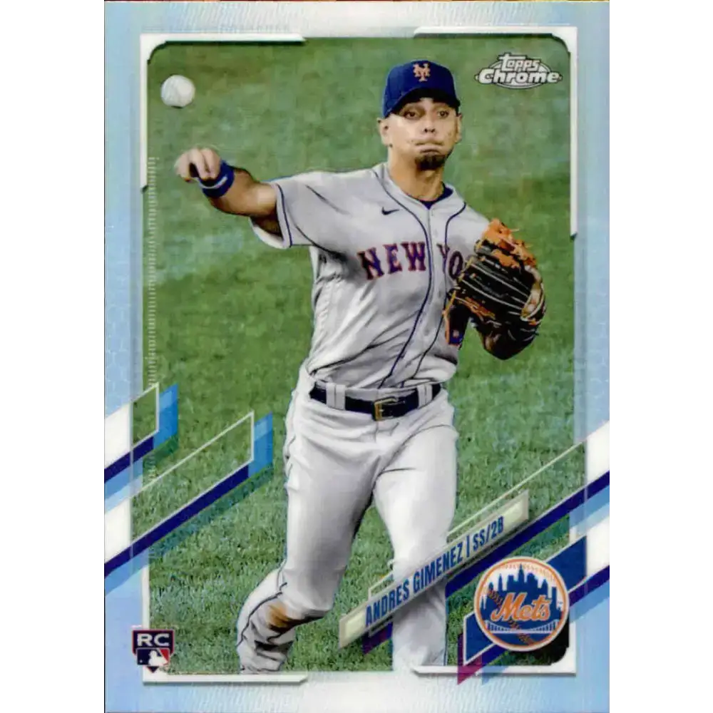 2021 Topps Chrome Refractor #88 Andres Gimenez NM/MT RC Rookie New York Mets Baseball Card - Baseball Card Single