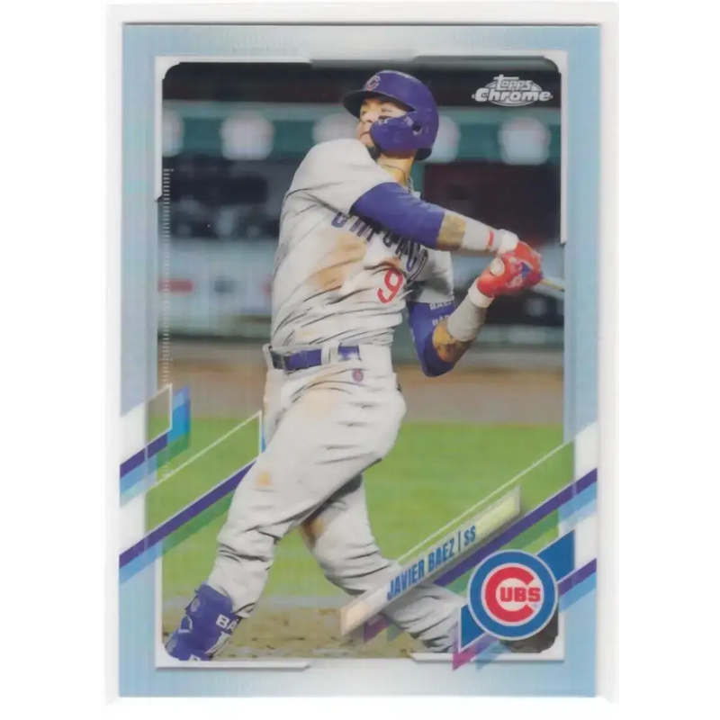 2021 Topps Chrome Refractor #9 Javier Baez NM/MT Chicago Cubs Baseball Card - Baseball Card Single