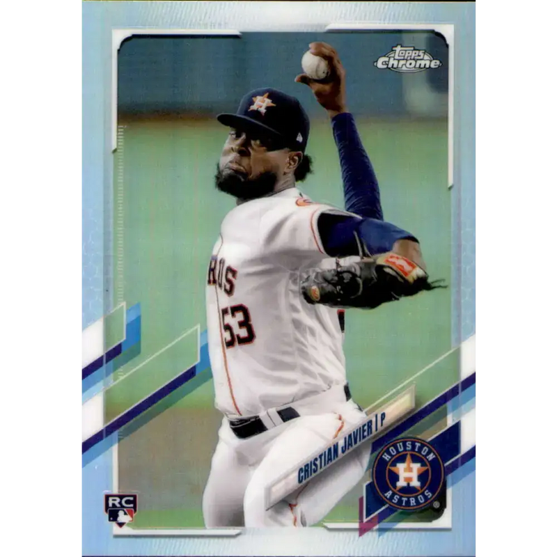 2021 Topps Chrome Refractor #92 Cristian Javier NM-MT RC Rookie Houston Astros Baseball Card - Baseball Card Single