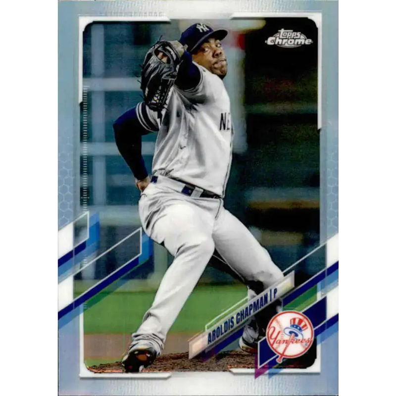 2021 Topps Chrome Refractor #96 Aroldis Chapman NM/MT New York Yankees Baseball Card - Baseball Card Single