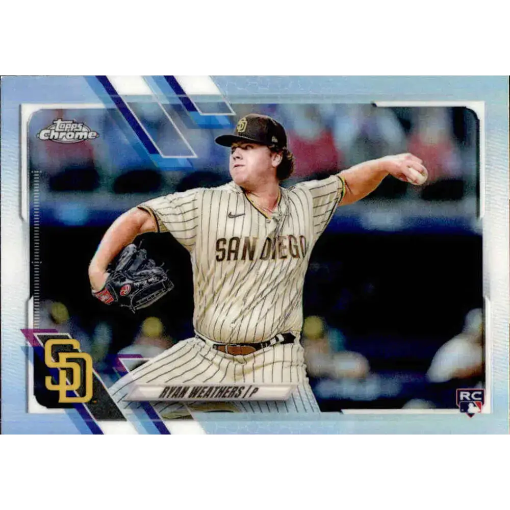 2021 Topps Chrome Refractor #97 Ryan Weathers NM/MT RC Rookie San Diego Padres Baseball Card - Baseball Card Single