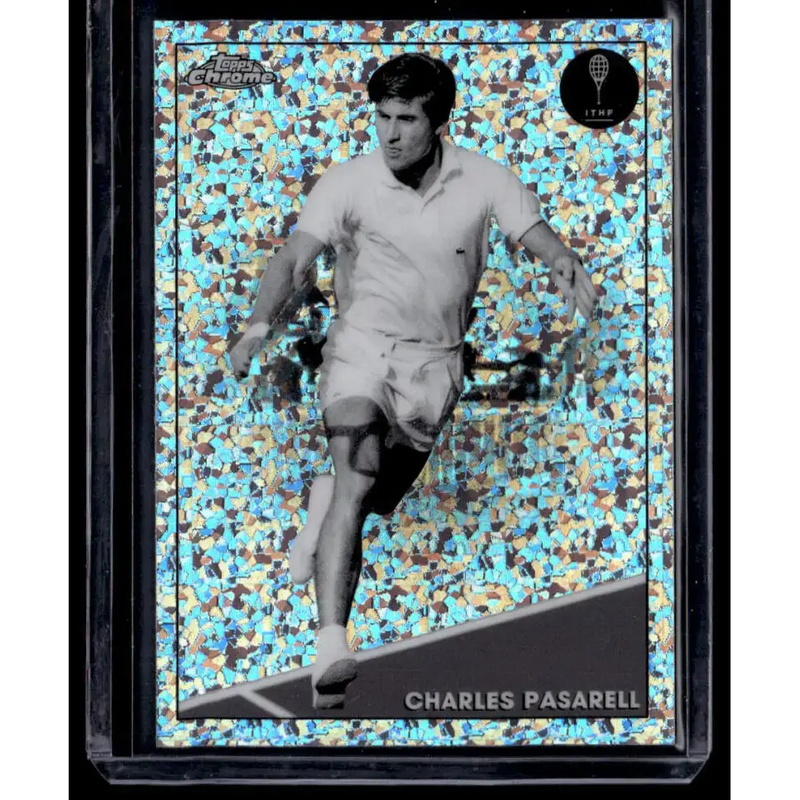 2021 Topps Chrome Refractor Black/White Mini Diamond #51 Charles Pasarell NM-MT Tennis Card - Tennis Card Single
