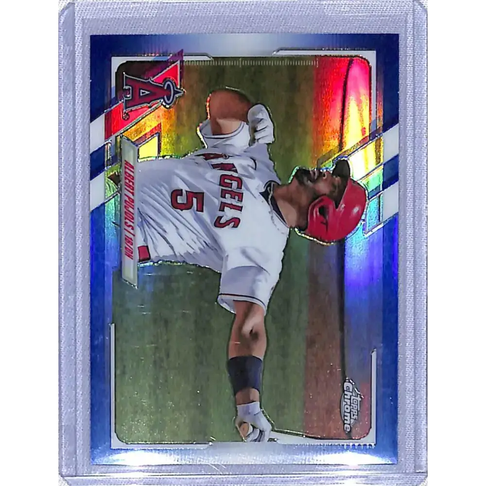 2021 Topps Chrome Refractor Blue #102 Albert Pujols NM-MT 74/150 Los Angeles Angels Baseball Card - Baseball Card Single