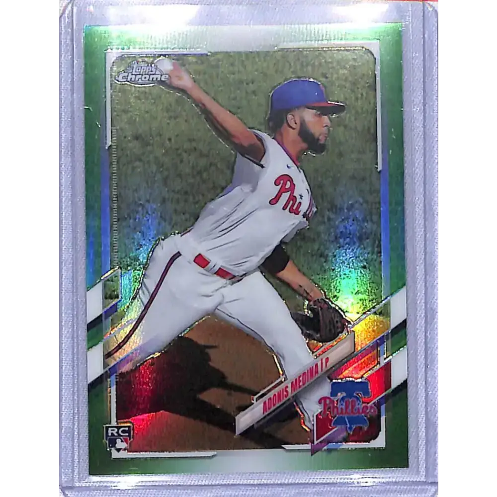 2021 Topps Chrome Refractor Green #120 Adonis Medina NM-MT RC Rookie 27/99 Philadelphia Phillies Baseball Card
