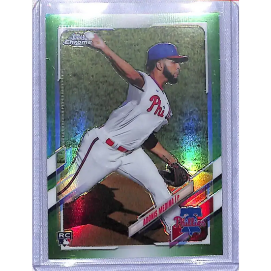 2021 Topps Chrome Refractor Green #120 Adonis Medina NM-MT RC Rookie 27/99 Philadelphia Phillies Baseball Card