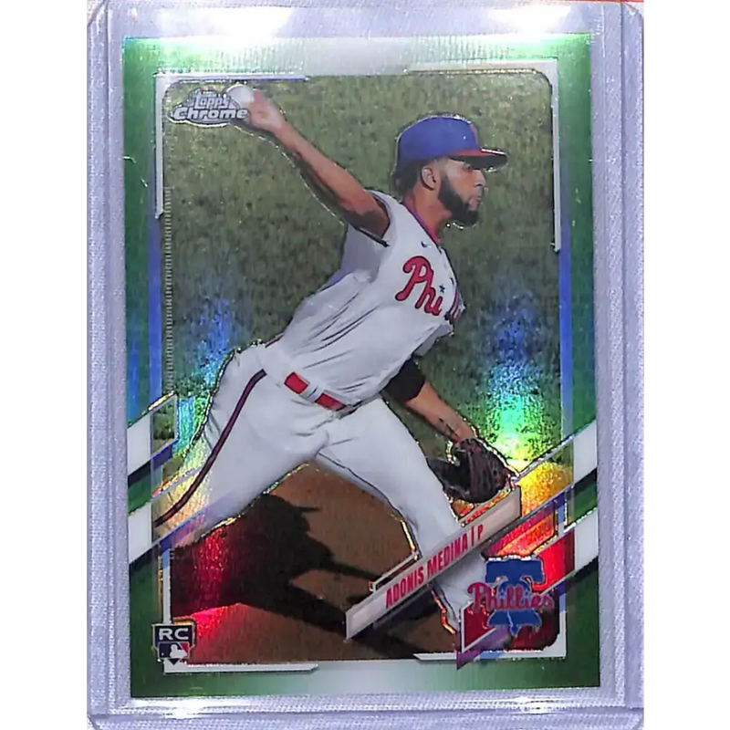 2021 Topps Chrome Refractor Green #120 Adonis Medina NM-MT RC Rookie 27/99 Philadelphia Phillies Baseball Card