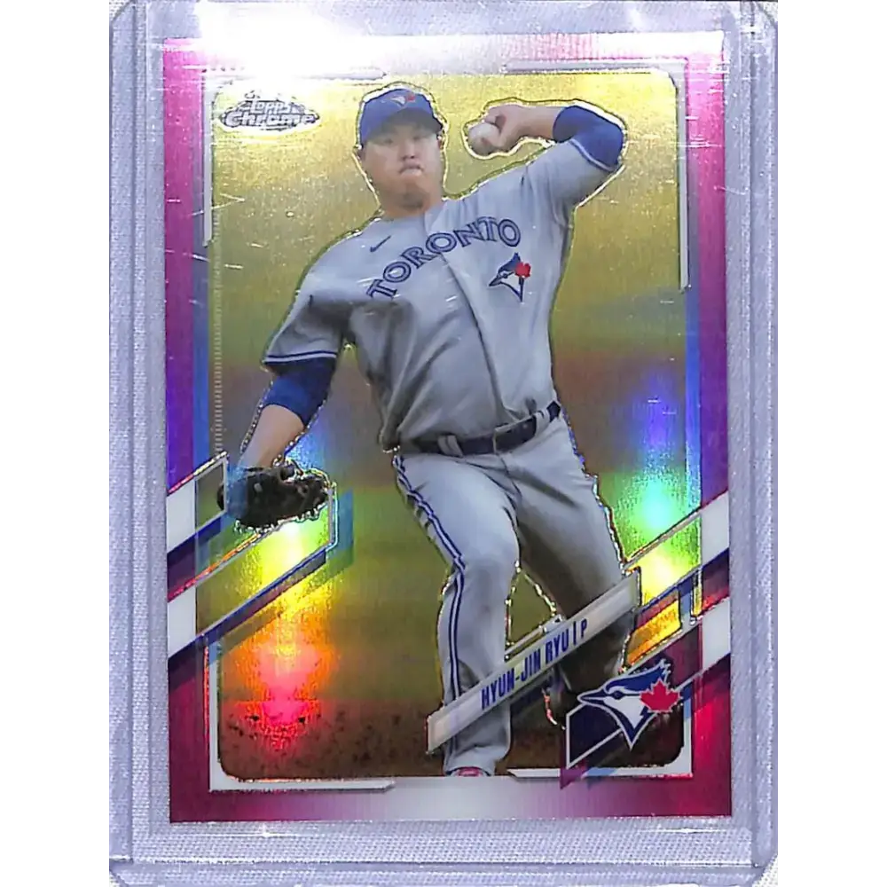 2021 Topps Chrome Refractor Pink #123 Hyun-Jin Ryu NM-MT Toronto Blue Jays Baseball Card - Baseball Card Single