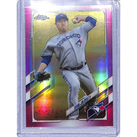 2021 Topps Chrome Refractor Pink #123 Hyun-Jin Ryu NM-MT Toronto Blue Jays Baseball Card - Baseball Card Single