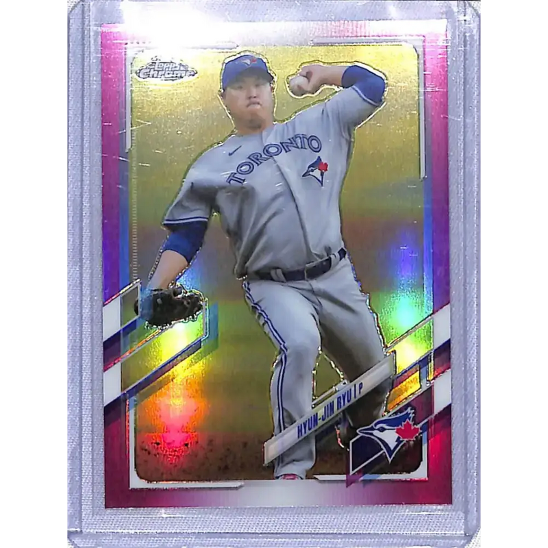 2021 Topps Chrome Refractor Pink #123 Hyun-Jin Ryu NM-MT Toronto Blue Jays Baseball Card - Baseball Card Single