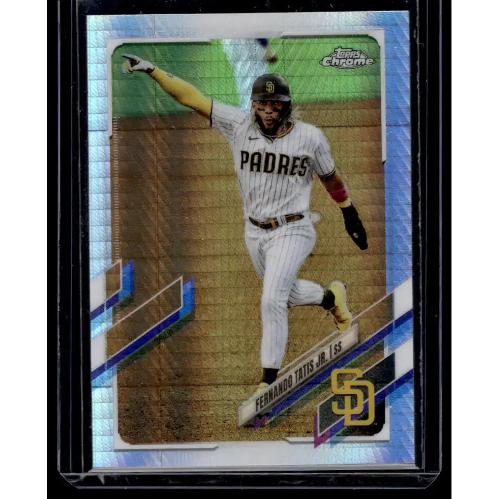 2021 Topps Chrome Refractor Prism #1 Fernando Tatis Jr. NM/MT San Diego Padres Baseball Card - Baseball Card Single