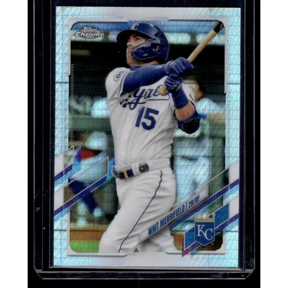 2021 Topps Chrome Refractor Prism #107 Whit Merrifield NM/MT Kansas City Royals Baseball Card - Baseball Card Single