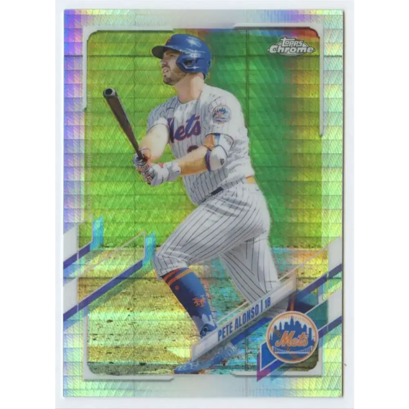 2021 Topps Chrome Refractor Prism #11 Pete Alonso NM/MT New York Mets Baseball Card - Baseball Card Single