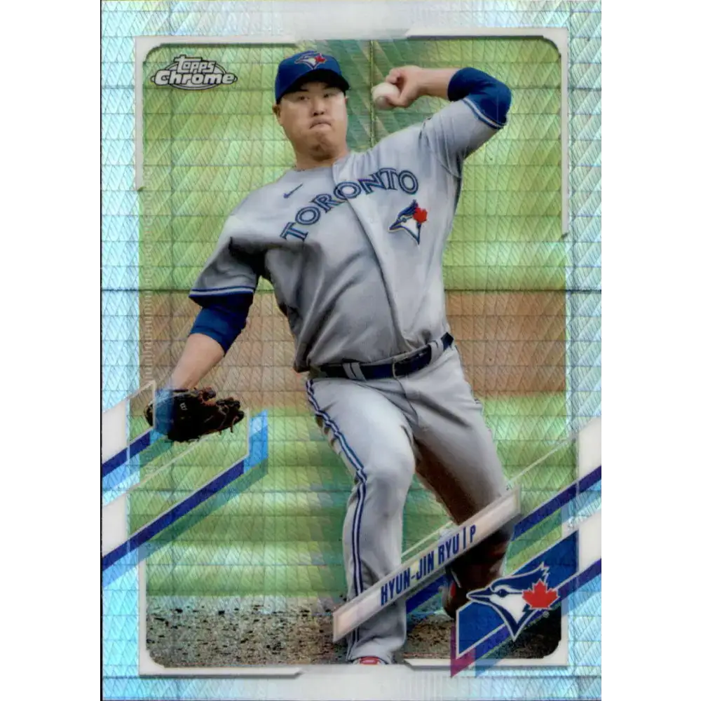 2021 Topps Chrome Refractor Prism #123 Hyun-Jin Ryu NM/MT Toronto Blue Jays Baseball Card - Baseball Card Single