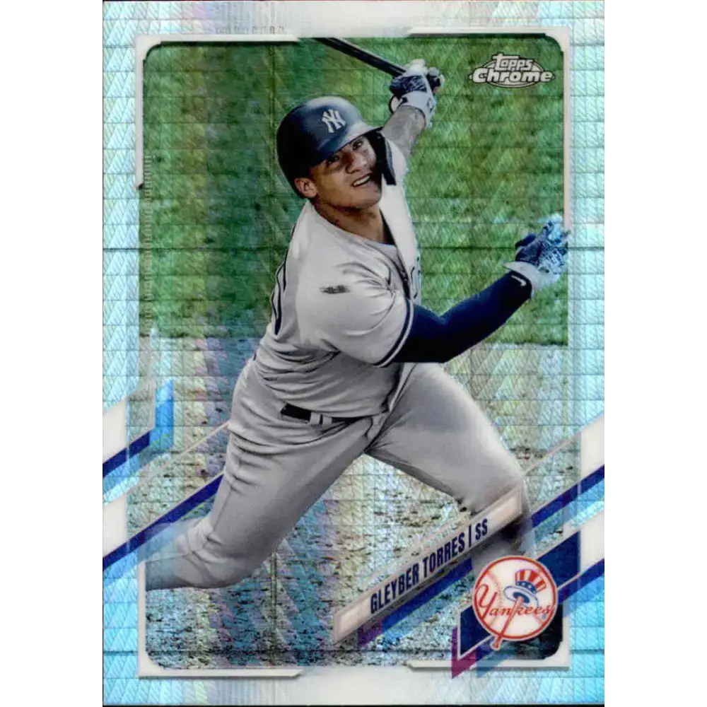 2021 Topps Chrome Refractor Prism #137 Gleyber Torres NM/MT New York Yankees Baseball Card - Baseball Card Single