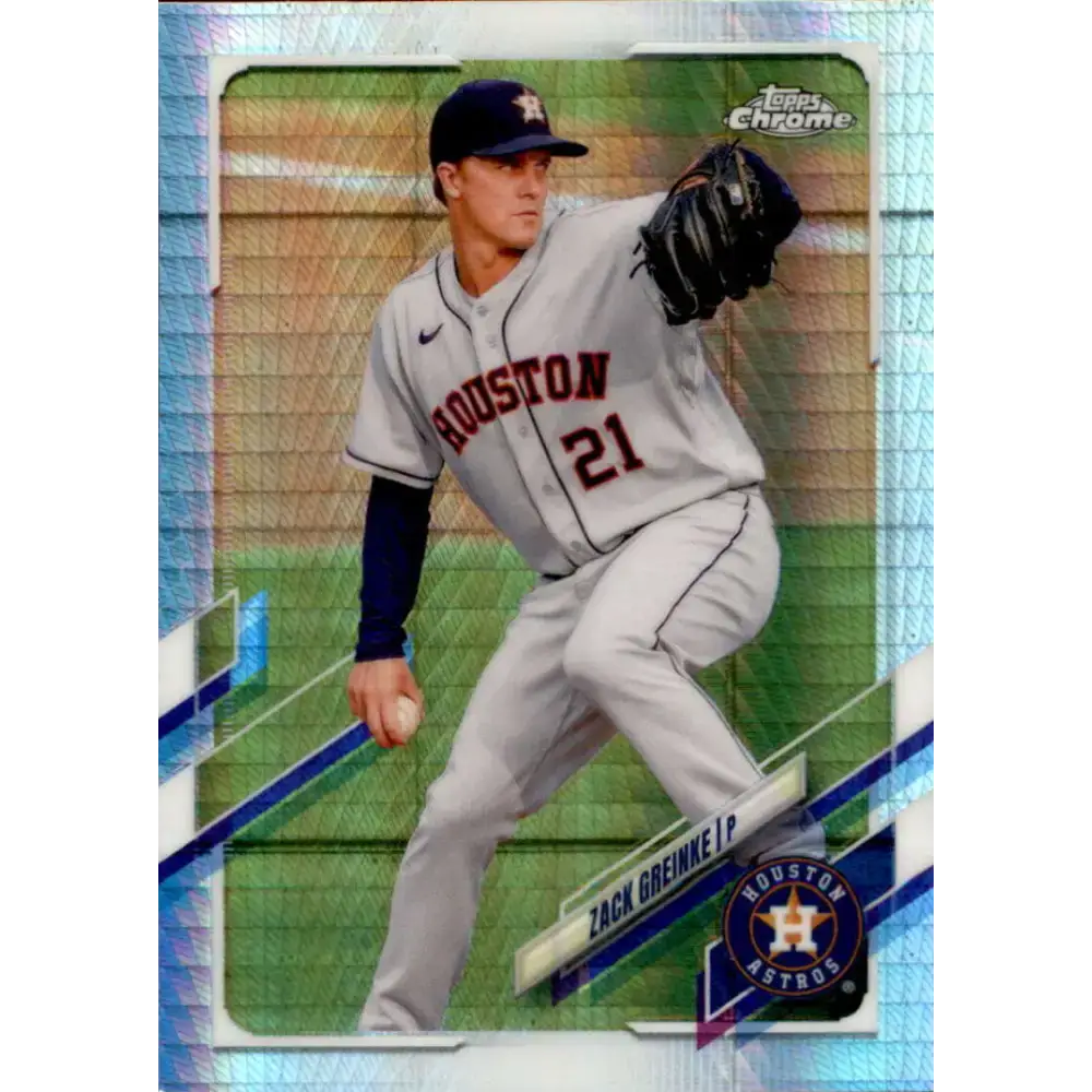 2021 Topps Chrome Refractor Prism #154 Zack Greinke NM/MT Houston Astros Baseball Card - Baseball Card Single