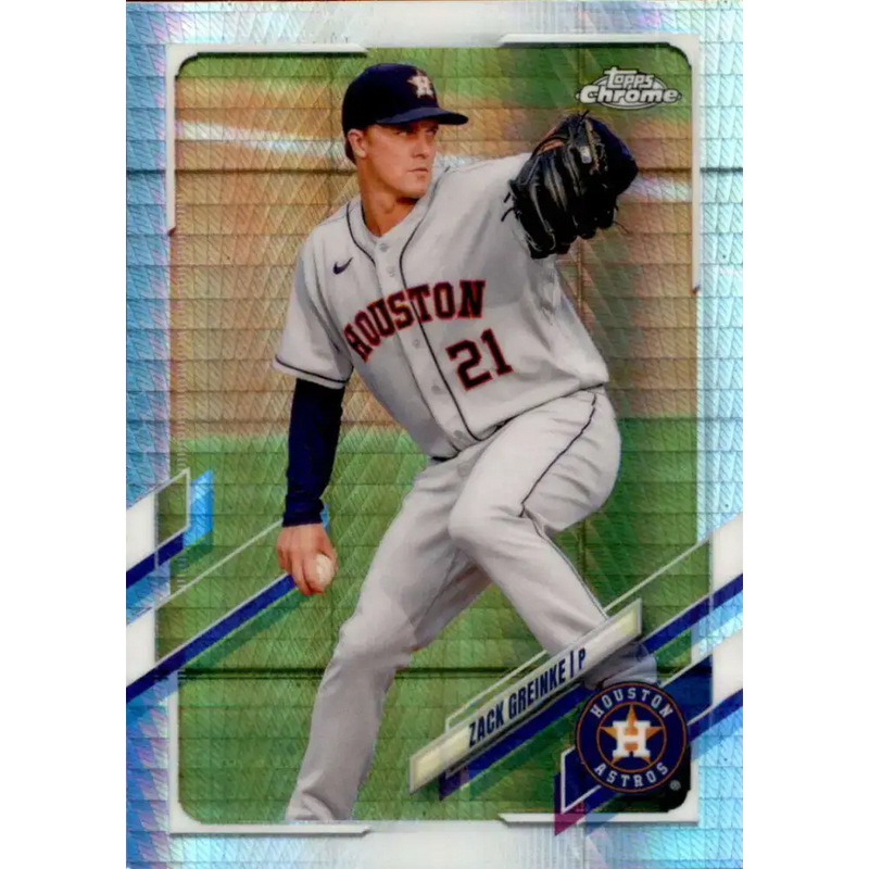 2021 Topps Chrome Refractor Prism #154 Zack Greinke NM/MT Houston Astros Baseball Card - Baseball Card Single