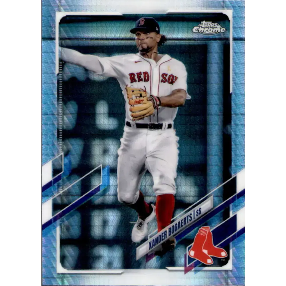 2021 Topps Chrome Refractor Prism #162 Xander Bogaerts NM/MT Boston Red Sox Baseball Card - Baseball Card Single