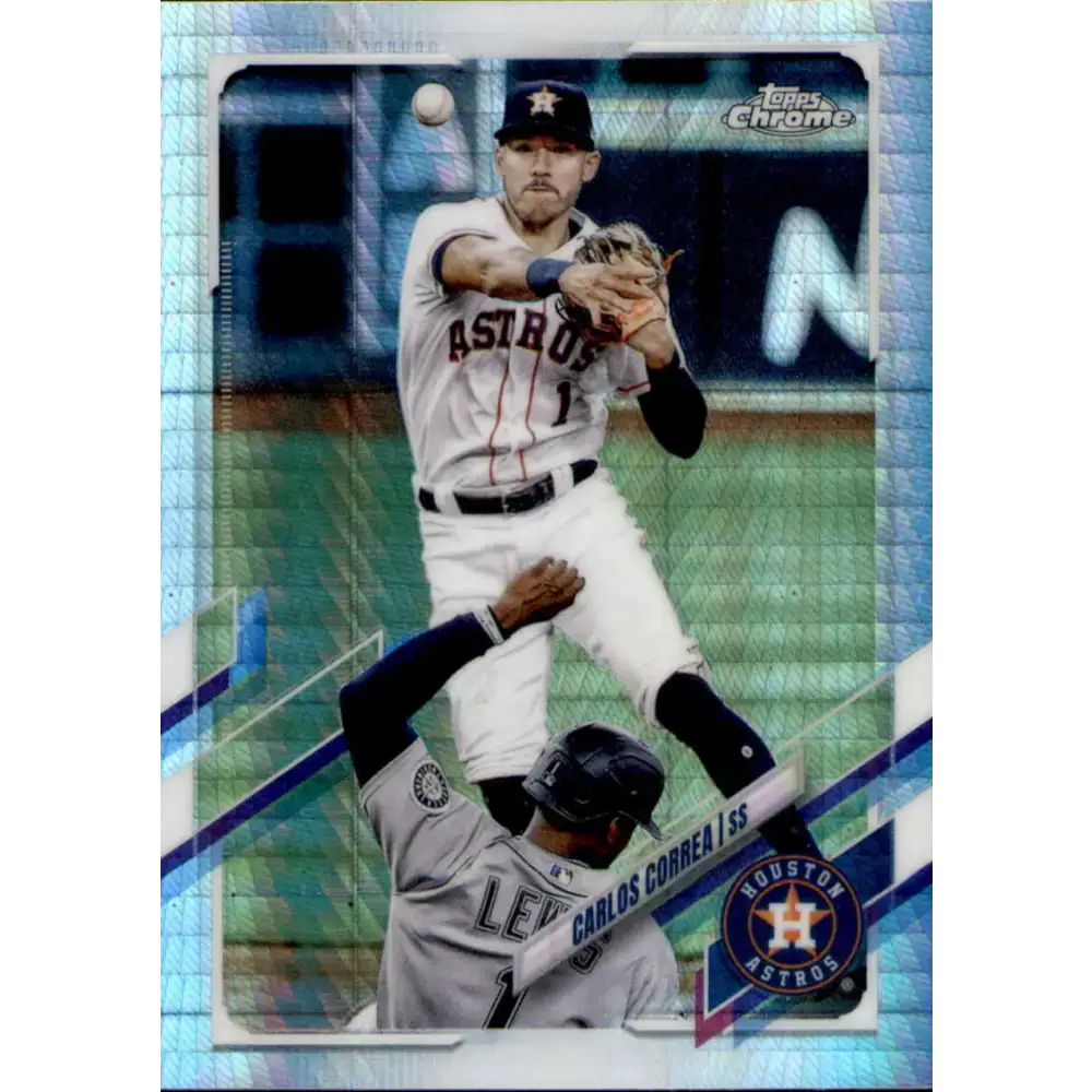 2021 Topps Chrome Refractor Prism #172 Carlos Correa NM/MT Houston Astros Baseball Card - Baseball Card Single
