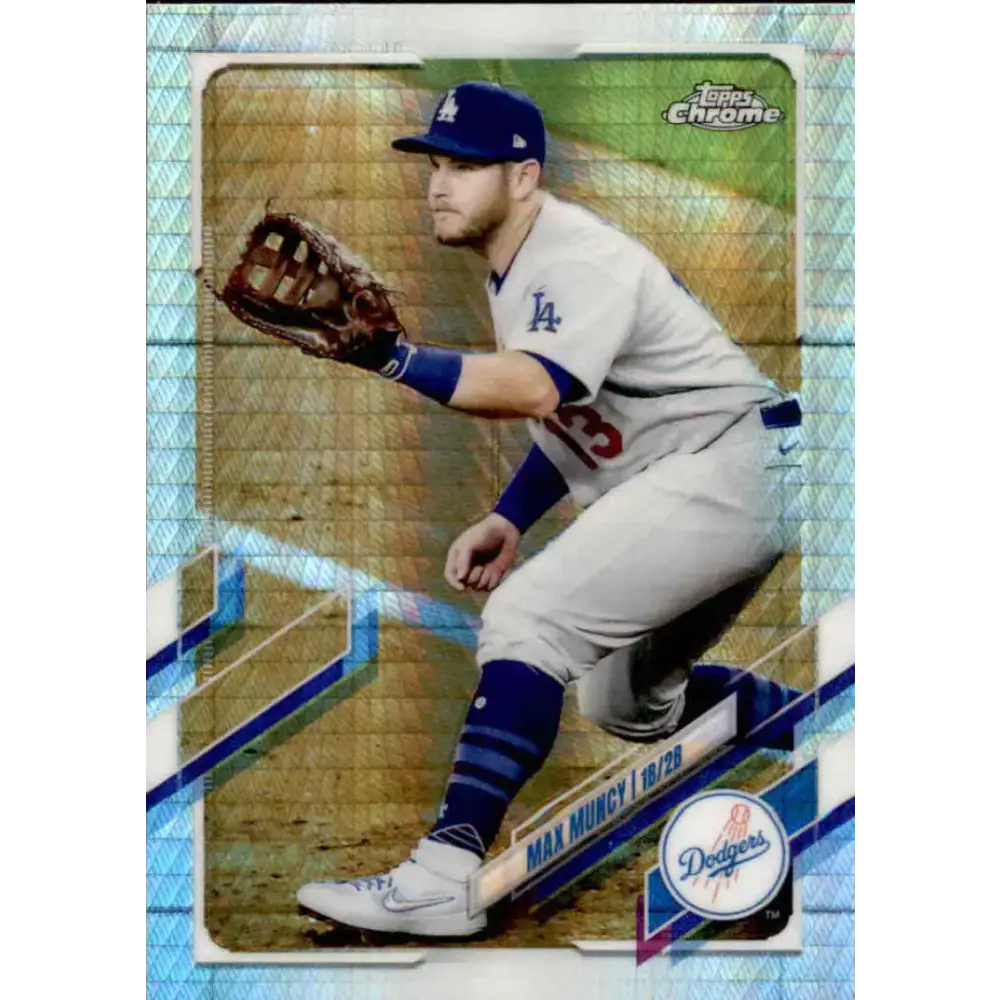 2021 Topps Chrome Refractor Prism #173 Max Muncy NM/MT Los Angeles Dodgers Baseball Card - Baseball Card Single