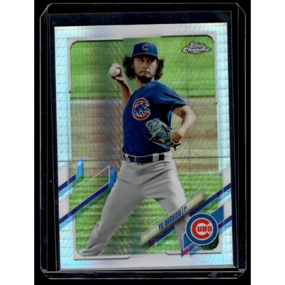 2021 Topps Chrome Refractor Prism #177 Yu Darvish NM/MT Chicago Cubs Baseball Card - Baseball Card Single