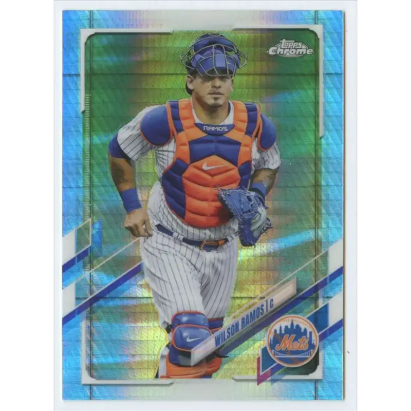 2021 Topps Chrome Refractor Prism #197 Wilson Ramos NM/MT New York Mets Baseball Card - Baseball Card Single