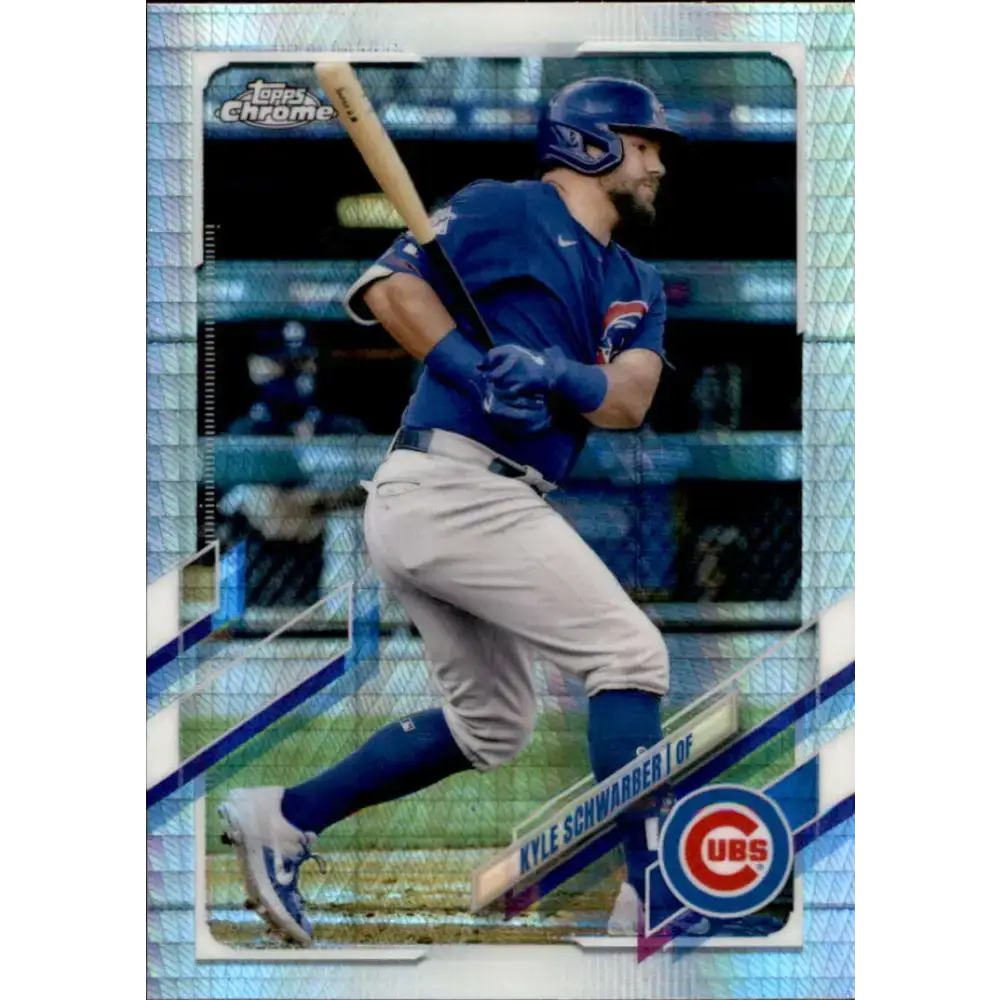 2021 Topps Chrome Refractor Prism #203 Kyle Schwarber NM/MT Chicago Cubs Baseball Card - Baseball Card Single