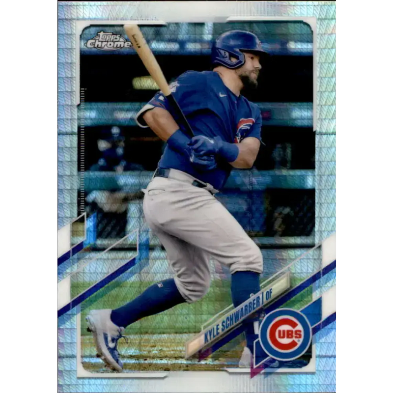 2021 Topps Chrome Refractor Prism #203 Kyle Schwarber NM/MT Chicago Cubs Baseball Card - Baseball Card Single