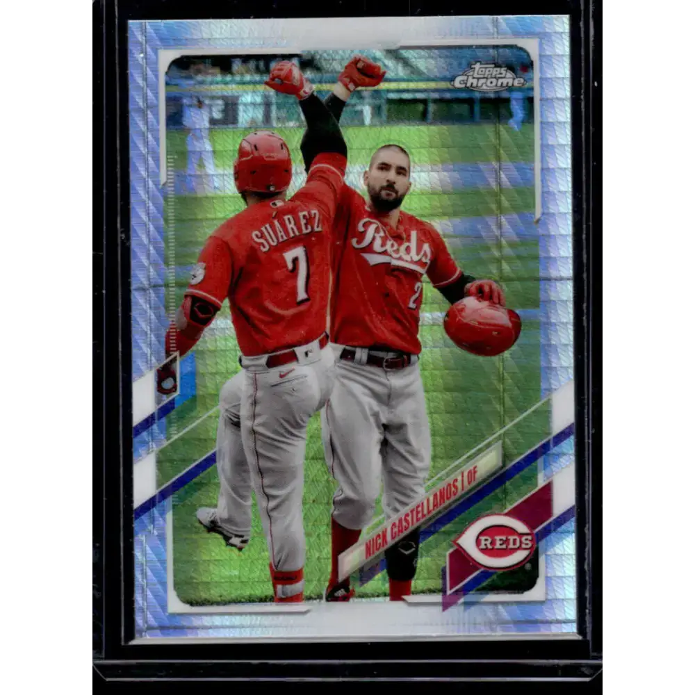 2021 Topps Chrome Refractor Prism #205 Nick Castellanos NM/MT Cincinnati Reds Baseball Card - Baseball Card Single