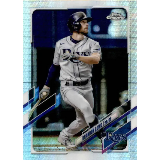 2021 Topps Chrome Refractor Prism #218 Brandon Lowe NM/MT Tampa Bay Rays Baseball Card - Baseball Card Single