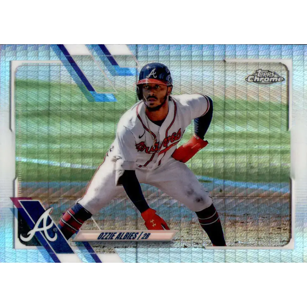 2021 Topps Chrome Refractor Prism #24 Ozzie Albies NM/MT Atlanta Braves Baseball Card - Baseball Card Single