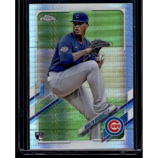 2021 Topps Chrome Refractor Prism #26 Brailyn Marquez NM/MT RC Rookie Chicago Cubs Baseball Card - Baseball Card Single