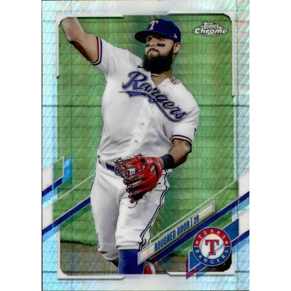 2021 Topps Chrome Refractor Prism #3 Rougned Odor NM/MT Texas Rangers Baseball Card - Baseball Card Single