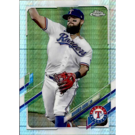 2021 Topps Chrome Refractor Prism #3 Rougned Odor NM/MT Texas Rangers Baseball Card - Baseball Card Single