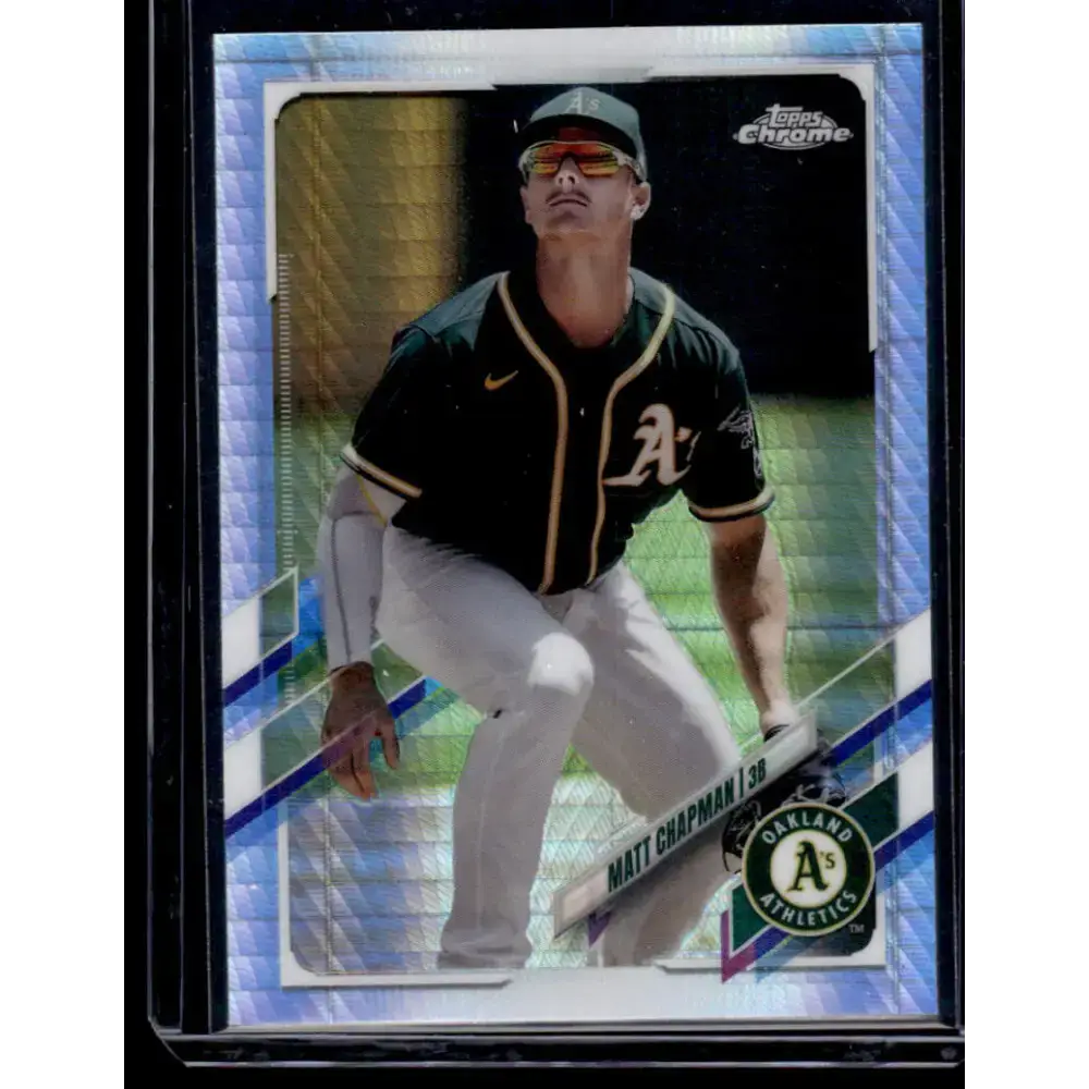 2021 Topps Chrome Refractor Prism #62 Matt Chapman NM/MT Oakland Athletics Baseball Card - Baseball Card Single