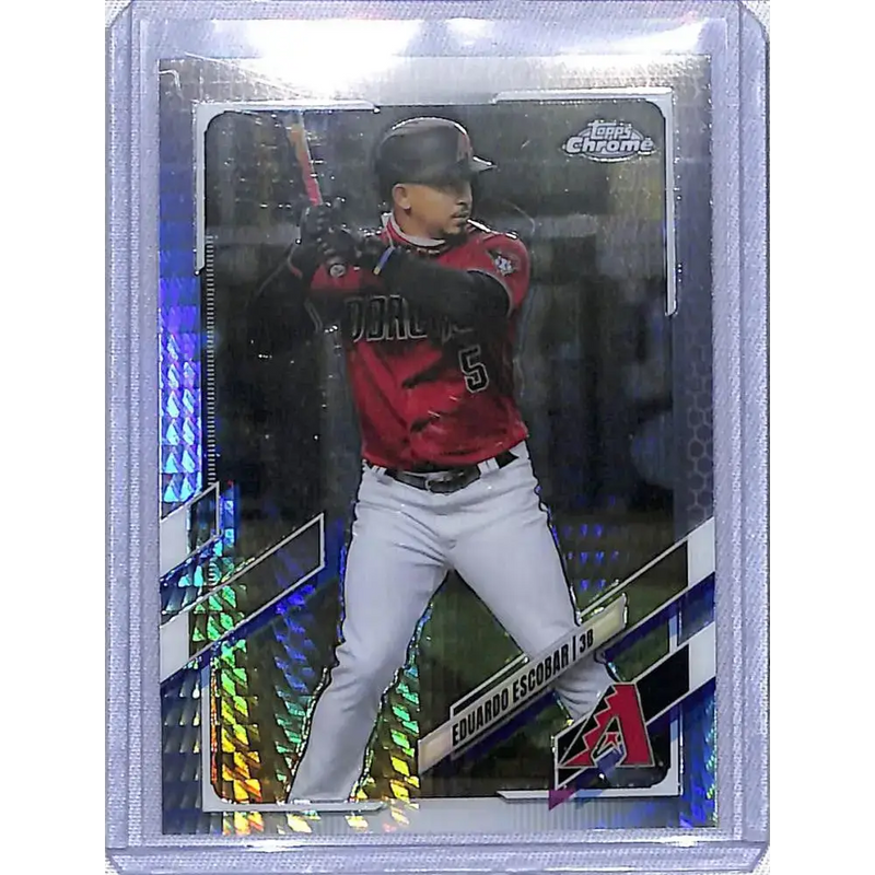 2021 Topps Chrome Refractor Prism #73 Eduardo Escobar NM/MT Arizona Diamondbacks Baseball Card - Baseball Card Single