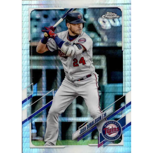 2021 Topps Chrome Refractor Prism #76 Josh Donaldson NM/MT Minnesota Twins Baseball Card - Baseball Card Single