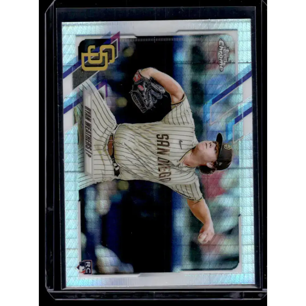 2021 Topps Chrome Refractor Prism #97 Ryan Weathers NM/MT RC Rookie San Diego Padres Baseball Card - Baseball Card