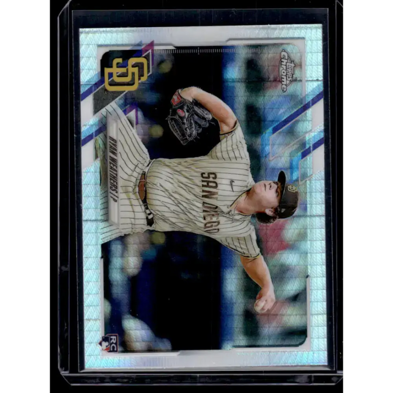 2021 Topps Chrome Refractor Prism #97 Ryan Weathers NM/MT RC Rookie San Diego Padres Baseball Card - Baseball Card