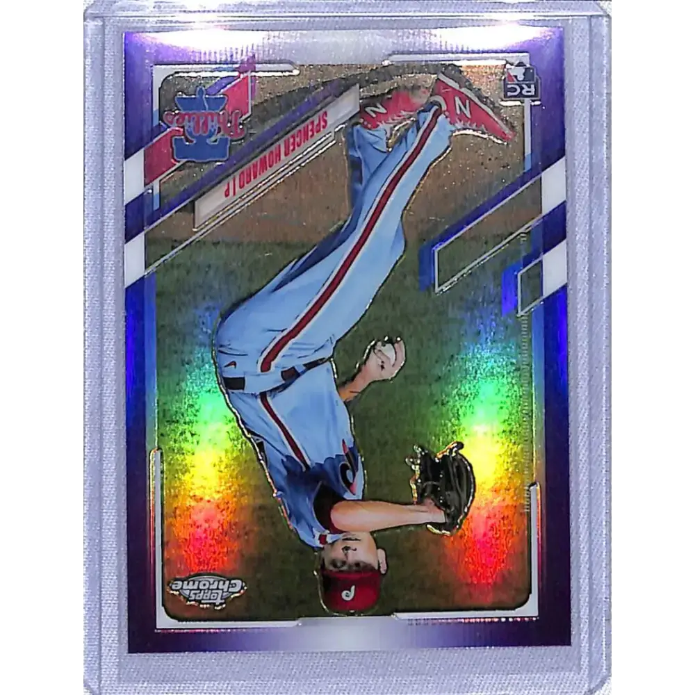 2021 Topps Chrome Refractor Purple #114 Spencer Howard NM-MT RC Rookie 236/299 Philadelphia Phillies Baseball Card