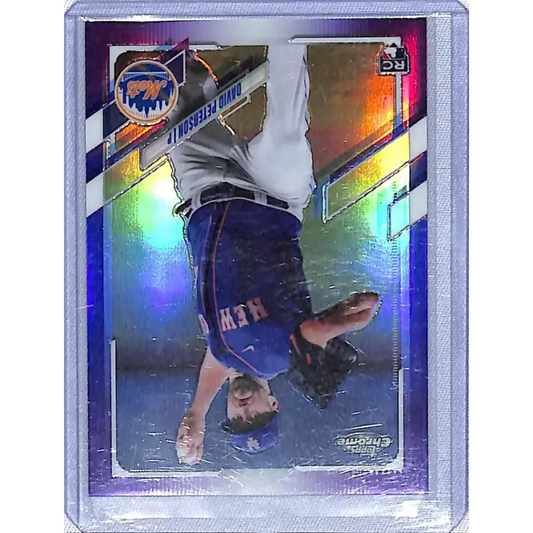 2021 Topps Chrome Refractor Purple #133 David Peterson NM-MT RC Rookie 048/299 New York Mets Baseball Card - Baseball