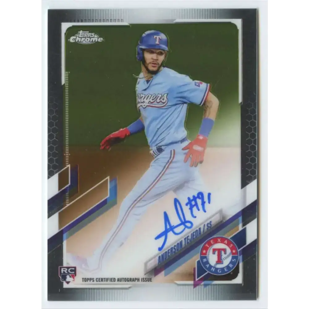 2021 Topps Chrome Rookie Autographs #RA-AT Anderson Tejeda NM-MT RC Rookie Auto Texas Rangers Baseball Card - Baseball